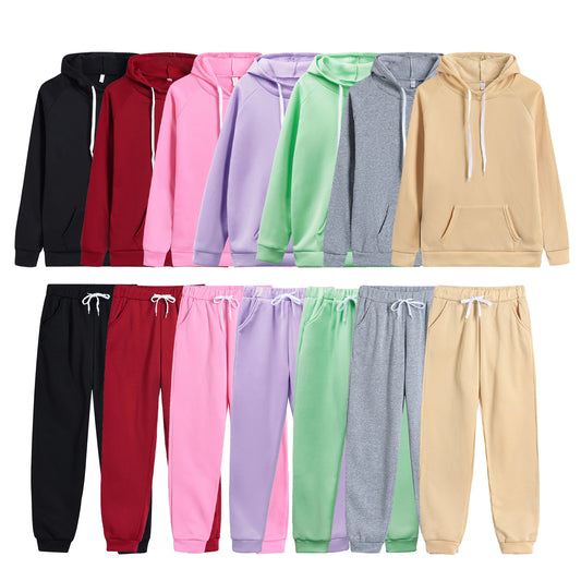 Women's 2024 New High-Quality Two-Piece Sweats Set Versatile, Casual Sport Matching Pullover Tracksuit