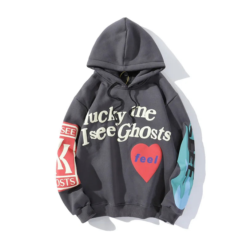 Oversized Goth Hoodie Harajuku Punk Streetwear Printed Plush Loose Fit Women's Sweatshirt for Autumn