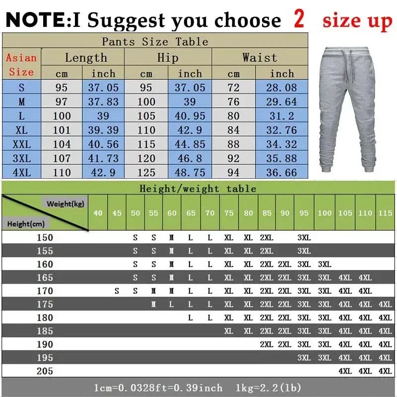 Los Angeles Unisex Sweatpants High Quality Elastic Waist Jogging Pants Casual Outdoor Sport Trousers