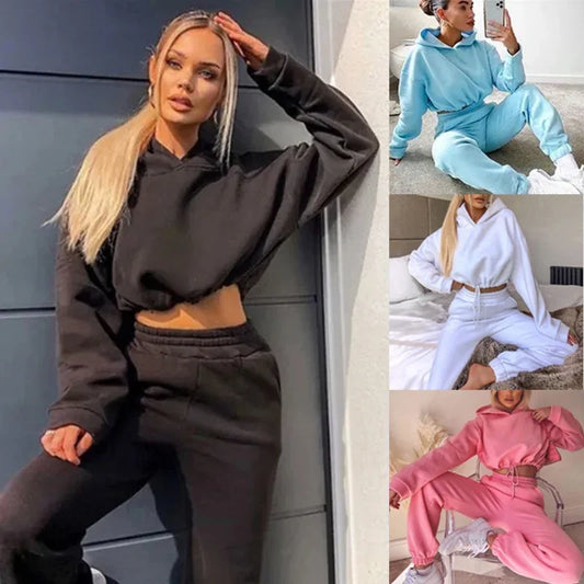 2024 New Women's Soft Two-Piece Sweat Set - Comfortable & High-Quality Fashion with Drawstring | Versatile Daily Casual Wear