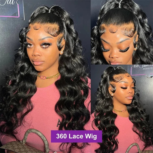 180% Density Transparent Lace Front Wig 13x6 Brazilian Remy Body Wave 16-36 Inch Glueless Human Hair Wig with 4x4 Lace Closure