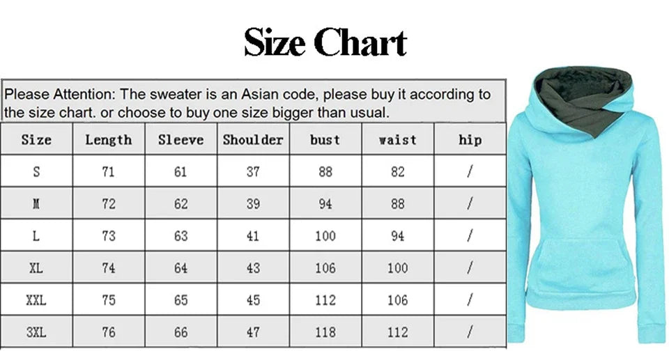 Women's Hooded Sweatshirt Casual Long Sleeve Pullover Warm Fleece Hoodie High Quality Streetwear