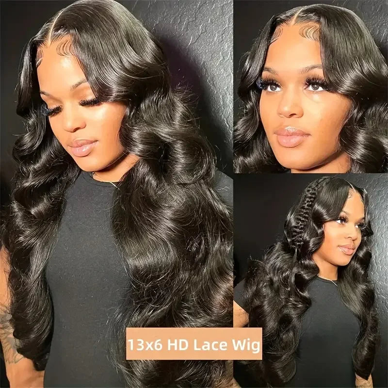 30-34 Inch Transparent Lace Front Human Hair Wig Body Wave 13x4 & 13x6 Pre-Plucked Brazilian Remy Full Lace Wig