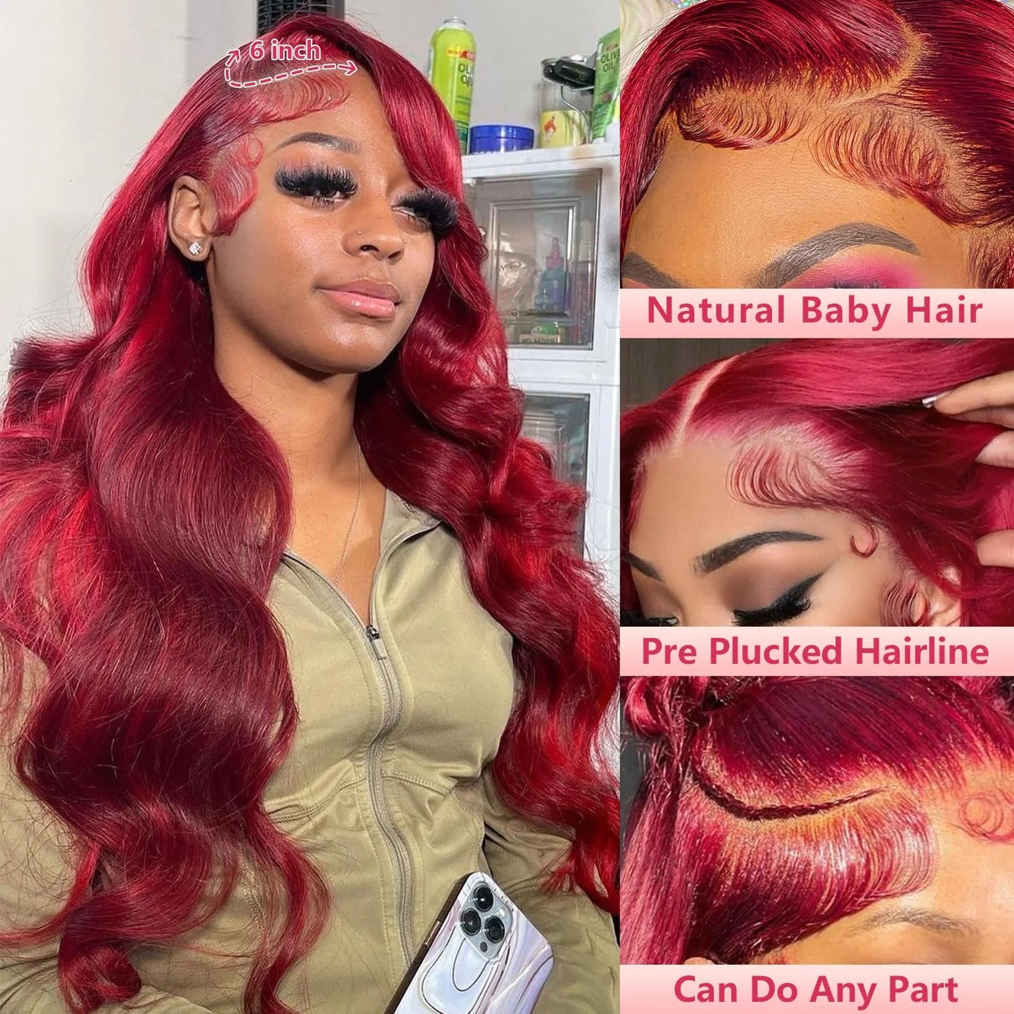 250% Burgundy 99J Body Wave 13x6 Hd Lace Frontal Human Hair Wig Transparent Lace Front Wigs For Women Brazilian Red Colored Wig