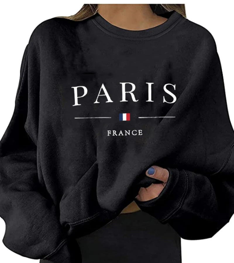 Women's Casual O-Neck Printed Tracksuit Sweatshirt High-Quality Fashion Streetwear for All Seasons