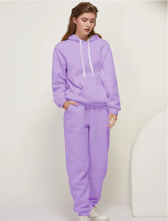 Women's 2024 New High-Quality Two-Piece Sweats Set Versatile, Casual Sport Matching Pullover Tracksuit