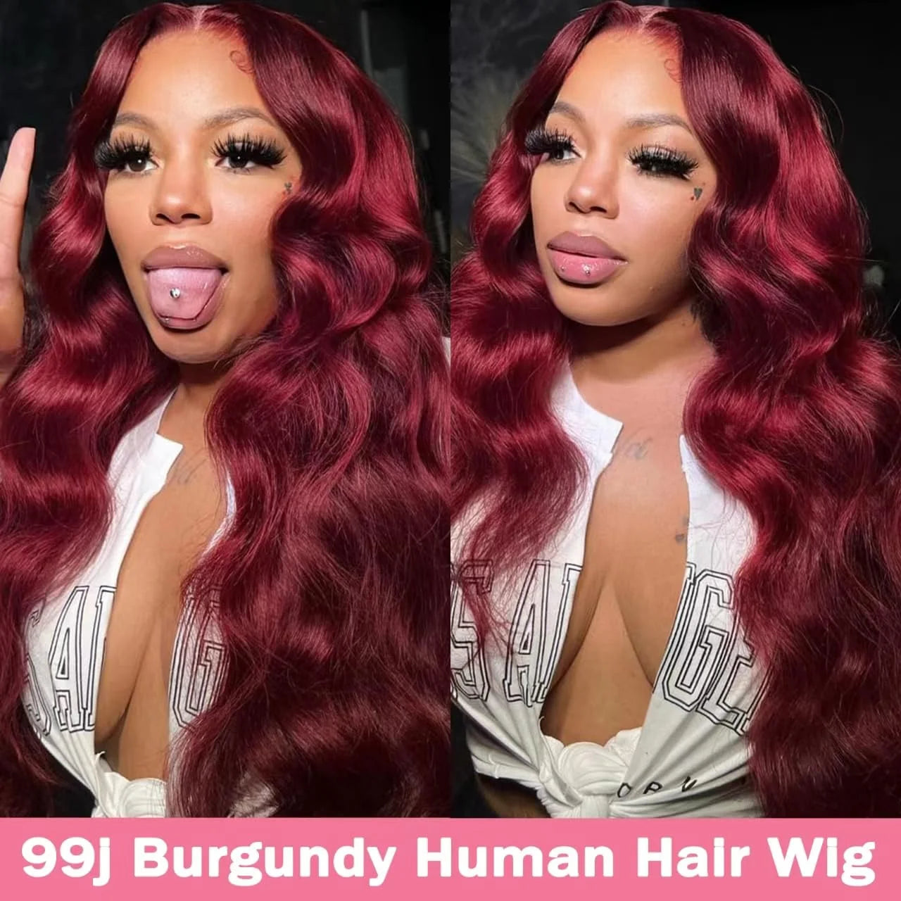 250% Burgundy 99J Body Wave 13x6 Hd Lace Frontal Human Hair Wig Transparent Lace Front Wigs For Women Brazilian Red Colored Wig