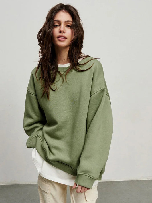 2024 Oversized Fleece Sweatshirts for Women Thick Warm Autumn Winter Streetwear Loose Pullover