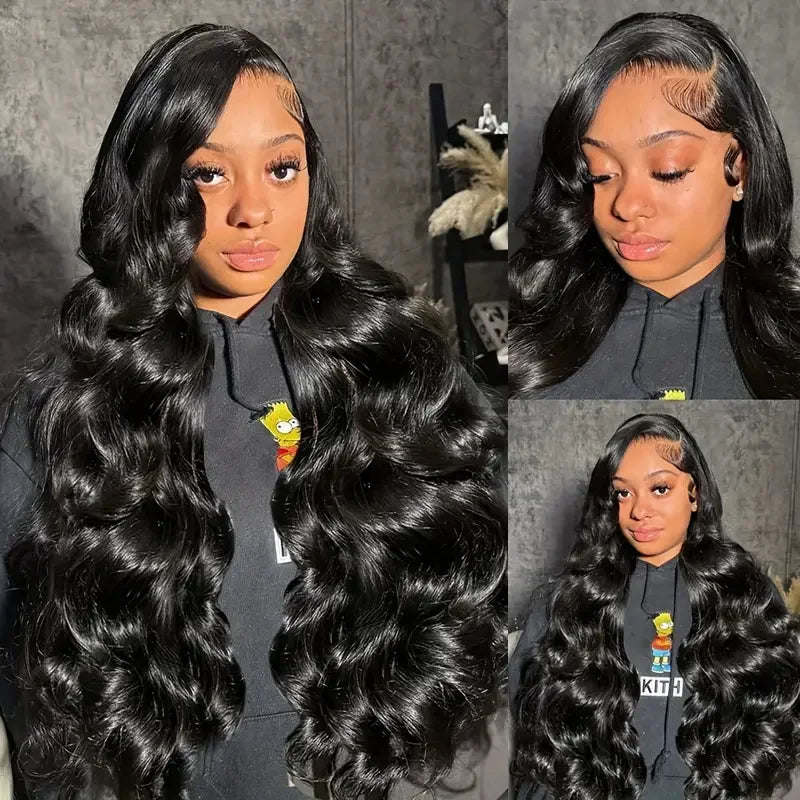 180% Density Transparent Lace Front Wig 13x6 Brazilian Remy Body Wave 16-36 Inch Glueless Human Hair Wig with 4x4 Lace Closure