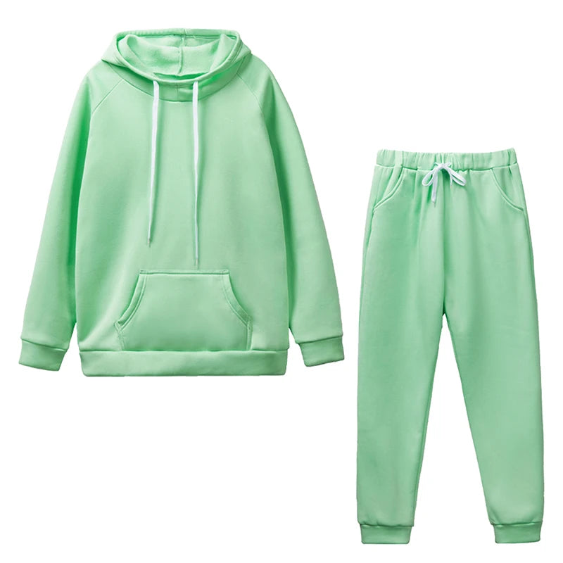 Women's 2024 New High-Quality Two-Piece Sweats Set Versatile, Casual Sport Matching Pullover Tracksuit