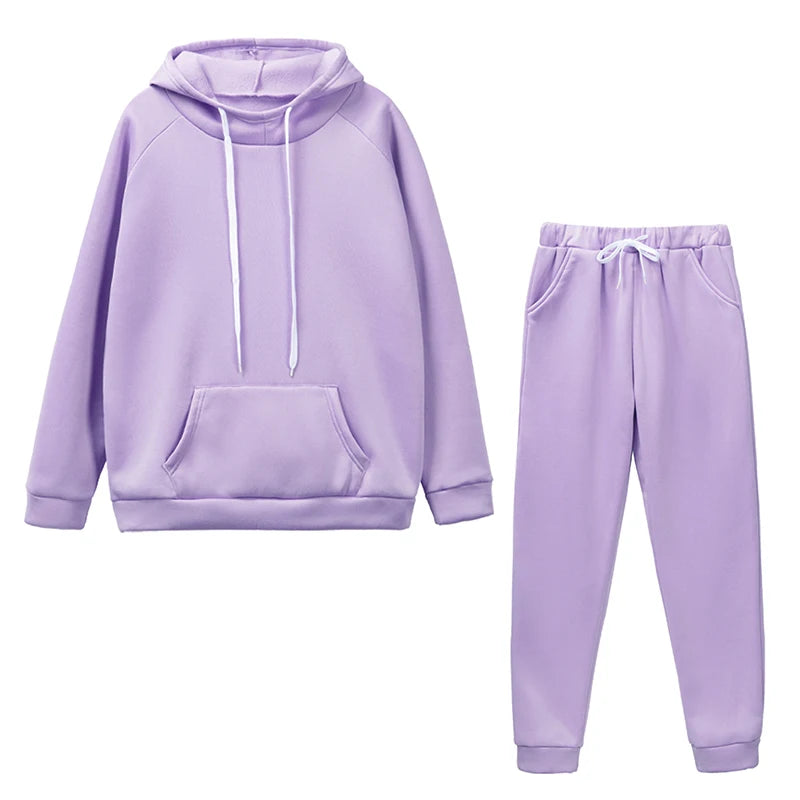 Women's 2024 New High-Quality Two-Piece Sweats Set Versatile, Casual Sport Matching Pullover Tracksuit