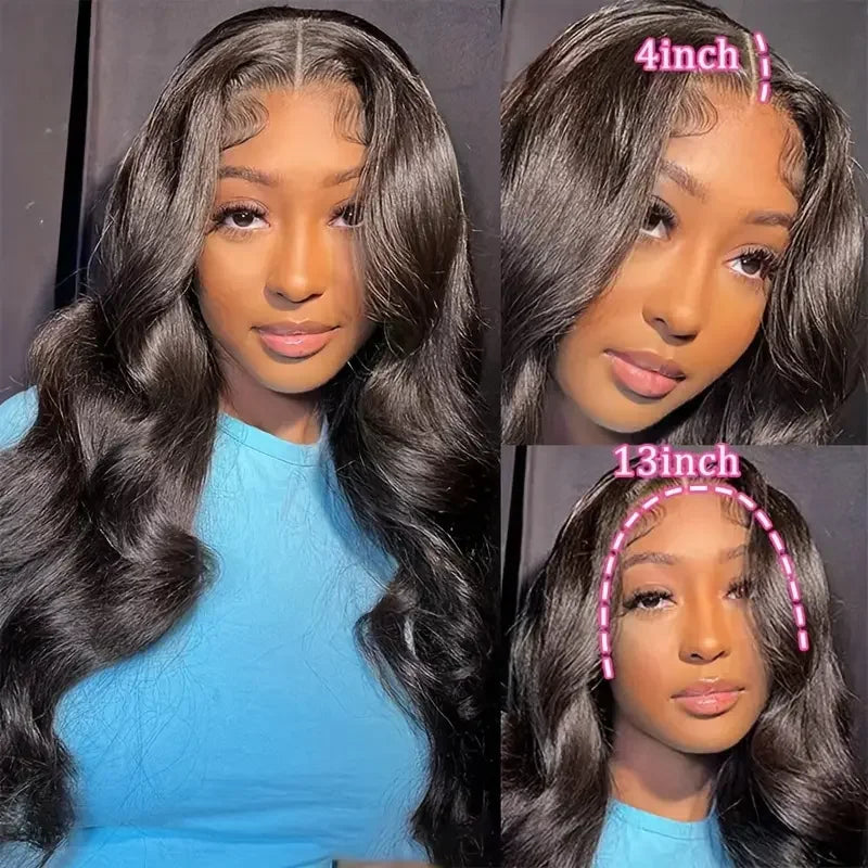 30-34 Inch Transparent Lace Front Human Hair Wig Body Wave 13x4 & 13x6 Pre-Plucked Brazilian Remy Full Lace Wig