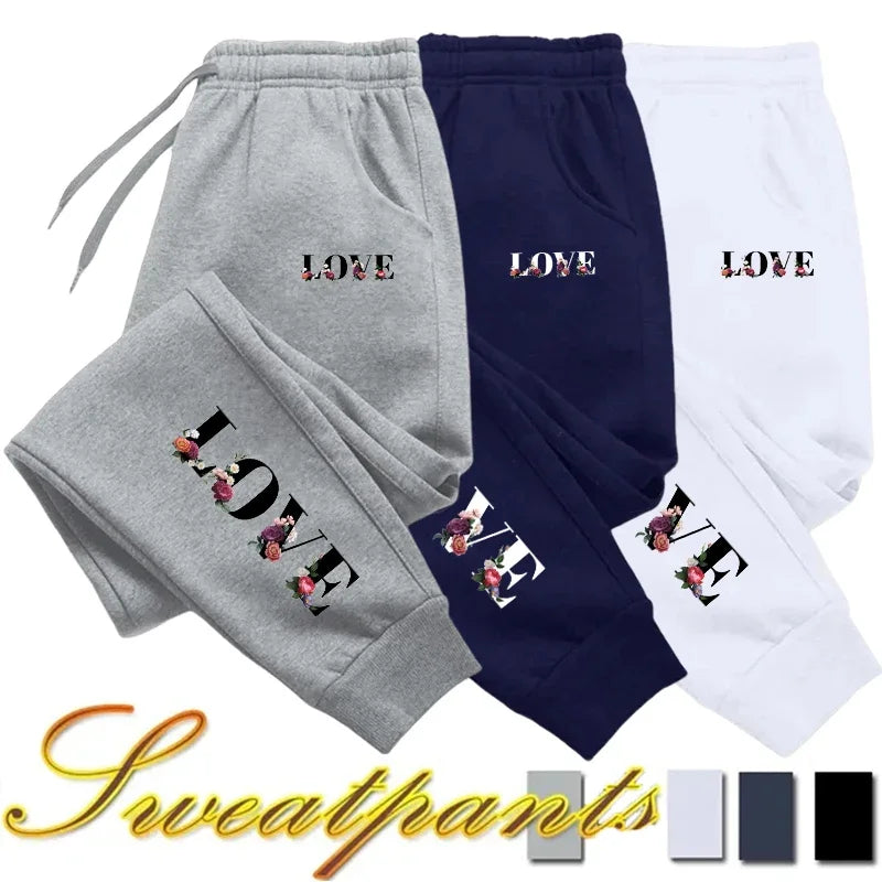 Women's Luxury Streetwear LOVE Printed Sweatpants Casual Fitness Jogging Trousers